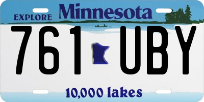 MN license plate 761UBY