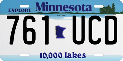 MN license plate 761UCD