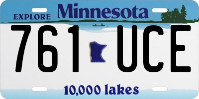 MN license plate 761UCE