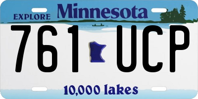 MN license plate 761UCP