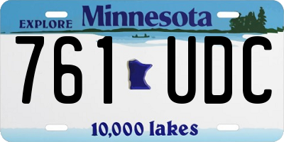 MN license plate 761UDC