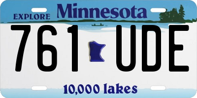 MN license plate 761UDE