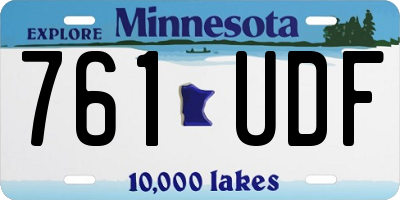 MN license plate 761UDF