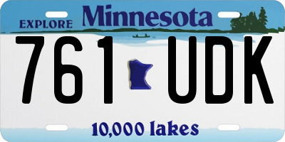 MN license plate 761UDK