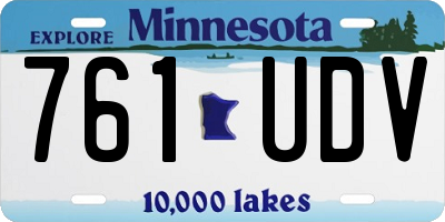 MN license plate 761UDV