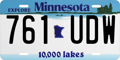 MN license plate 761UDW