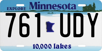 MN license plate 761UDY