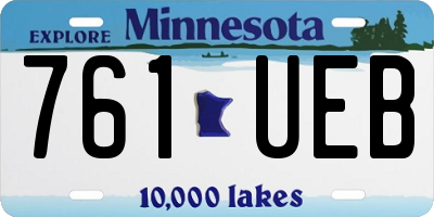 MN license plate 761UEB