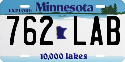 MN license plate 762LAB