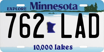 MN license plate 762LAD