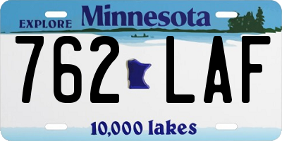 MN license plate 762LAF