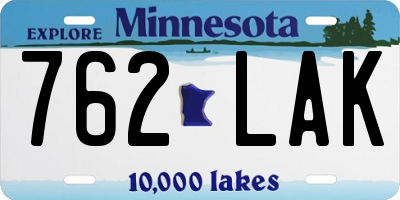 MN license plate 762LAK