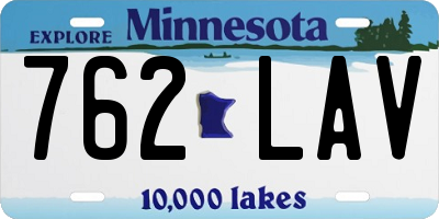 MN license plate 762LAV
