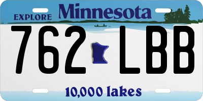 MN license plate 762LBB