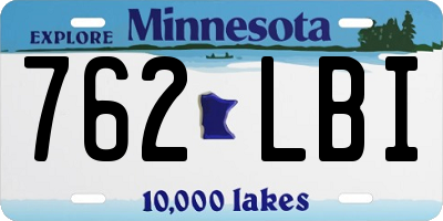 MN license plate 762LBI