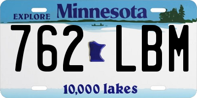 MN license plate 762LBM