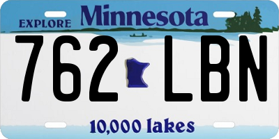MN license plate 762LBN