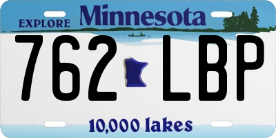 MN license plate 762LBP