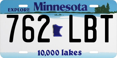 MN license plate 762LBT