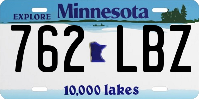MN license plate 762LBZ