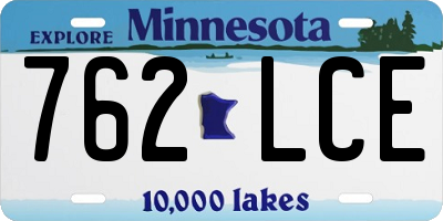 MN license plate 762LCE