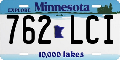MN license plate 762LCI