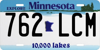 MN license plate 762LCM