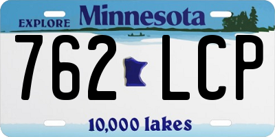 MN license plate 762LCP