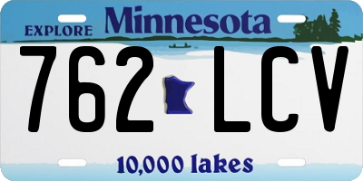MN license plate 762LCV