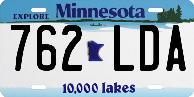 MN license plate 762LDA