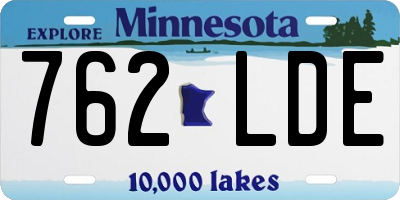 MN license plate 762LDE