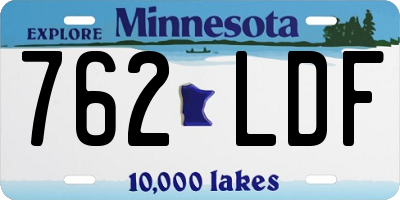 MN license plate 762LDF