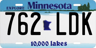 MN license plate 762LDK