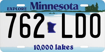 MN license plate 762LDO