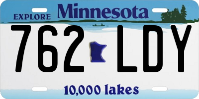 MN license plate 762LDY