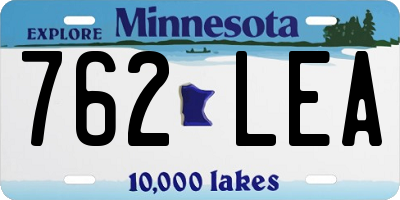 MN license plate 762LEA