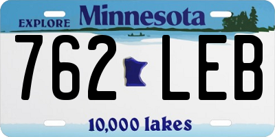 MN license plate 762LEB