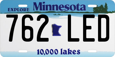 MN license plate 762LED