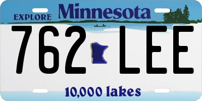 MN license plate 762LEE