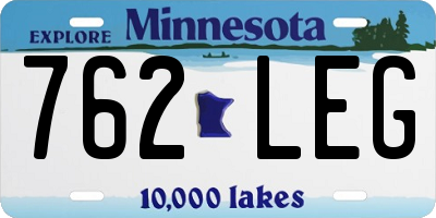 MN license plate 762LEG