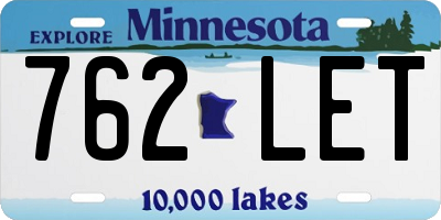 MN license plate 762LET