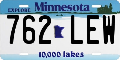 MN license plate 762LEW