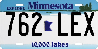 MN license plate 762LEX