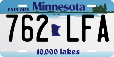 MN license plate 762LFA