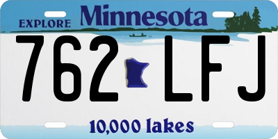 MN license plate 762LFJ