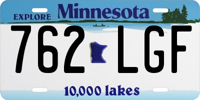 MN license plate 762LGF
