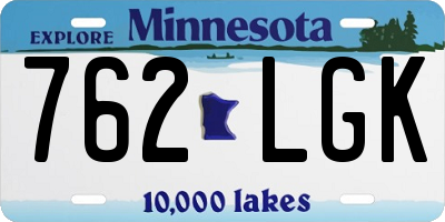 MN license plate 762LGK
