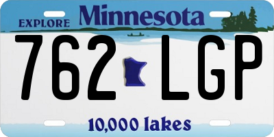 MN license plate 762LGP