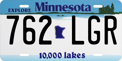 MN license plate 762LGR
