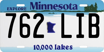 MN license plate 762LIB